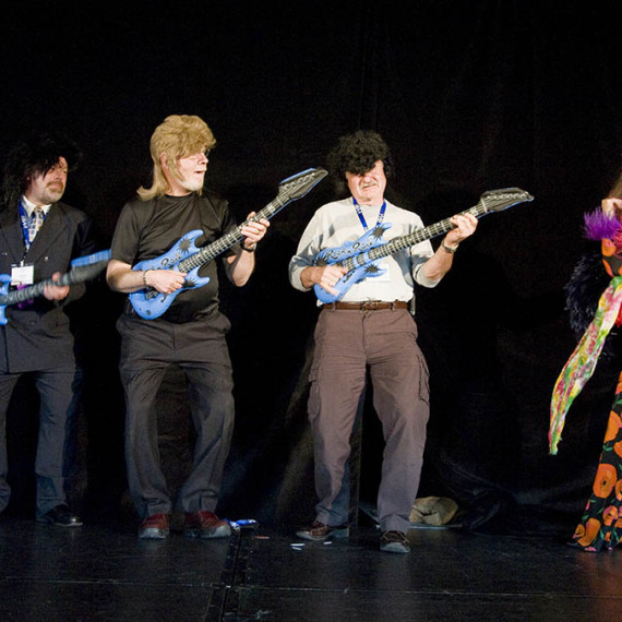 Janis Joplin Impersonator Tracey Bell performing at a corporate event