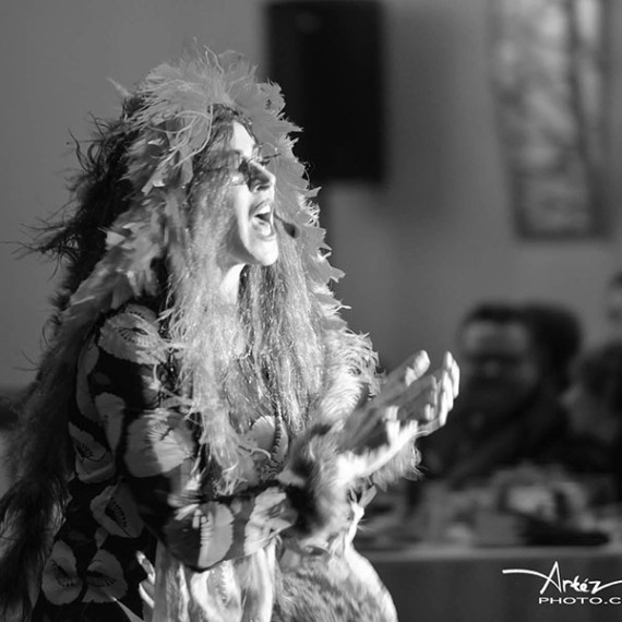 Janis Joplin Impersonator Tracey Bell performing at a corporate event