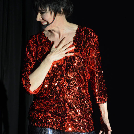 Liza Minnelli Impersonator Tracey Bell performing at a corporate event