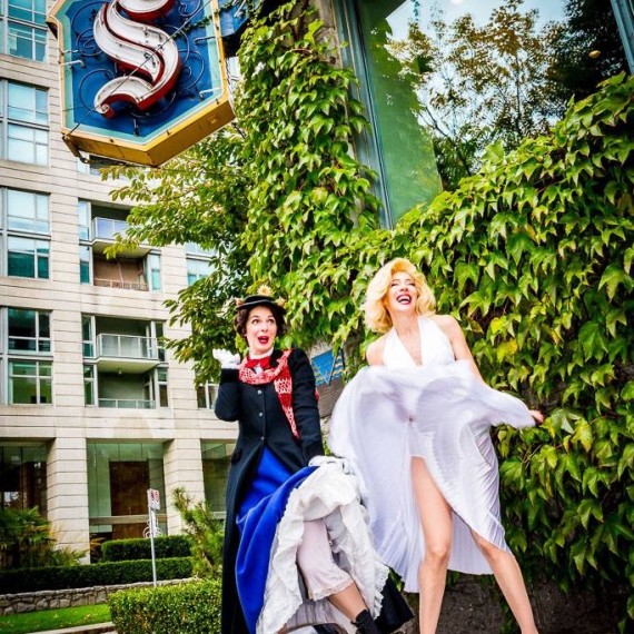 Marilyn Monroe Impersonator Tracey Bell with Sara Jean Hosie as Mary Poppins